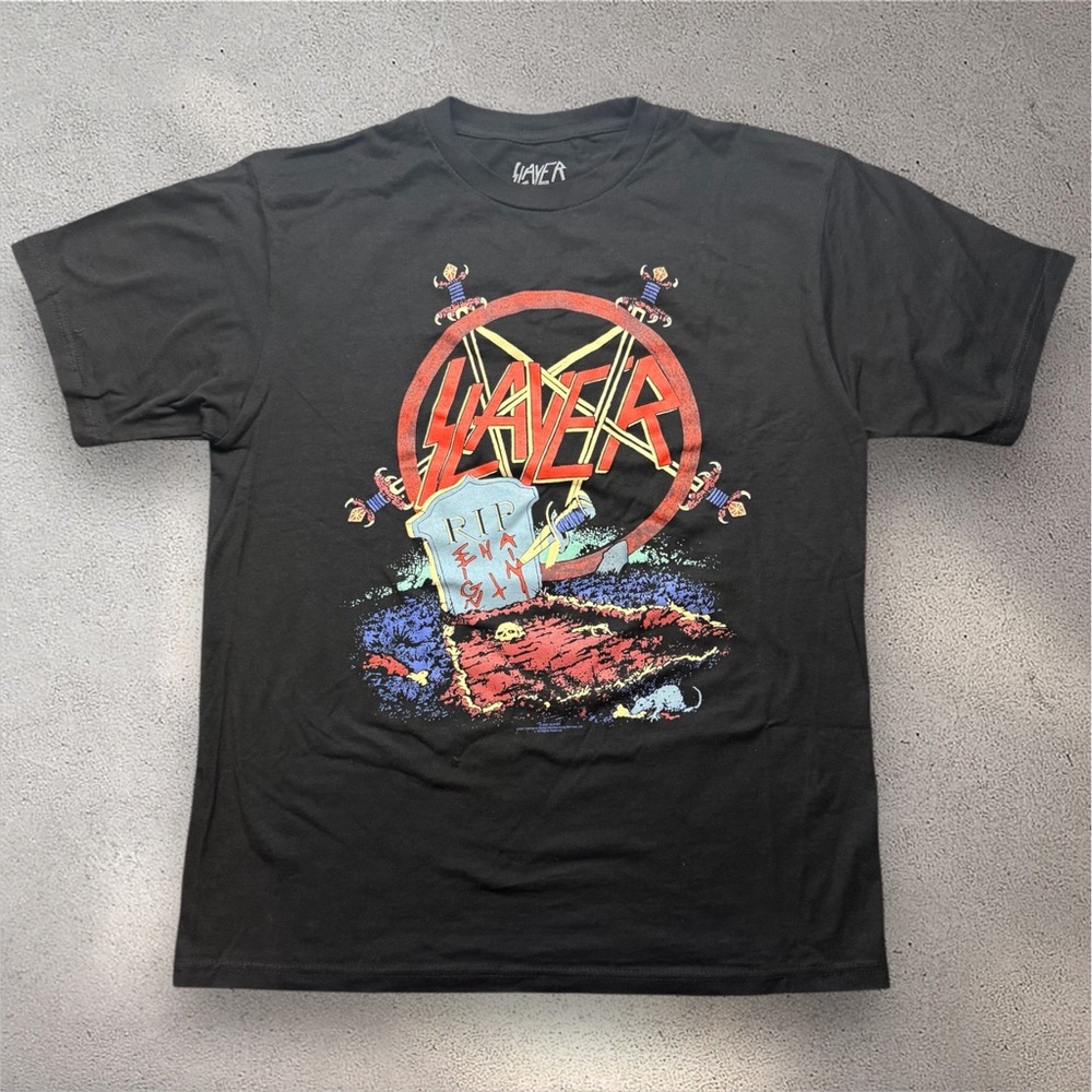 Slayer Reign In Pain Tour Tee Women’s Large Black Band‎ Shirt